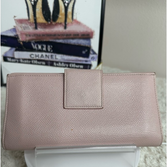 BULGARI Bifold Long Wallet Pink Leather.       Size: H 3.93" x W 7.48" x D 0.78" - Picture 3 of 11
